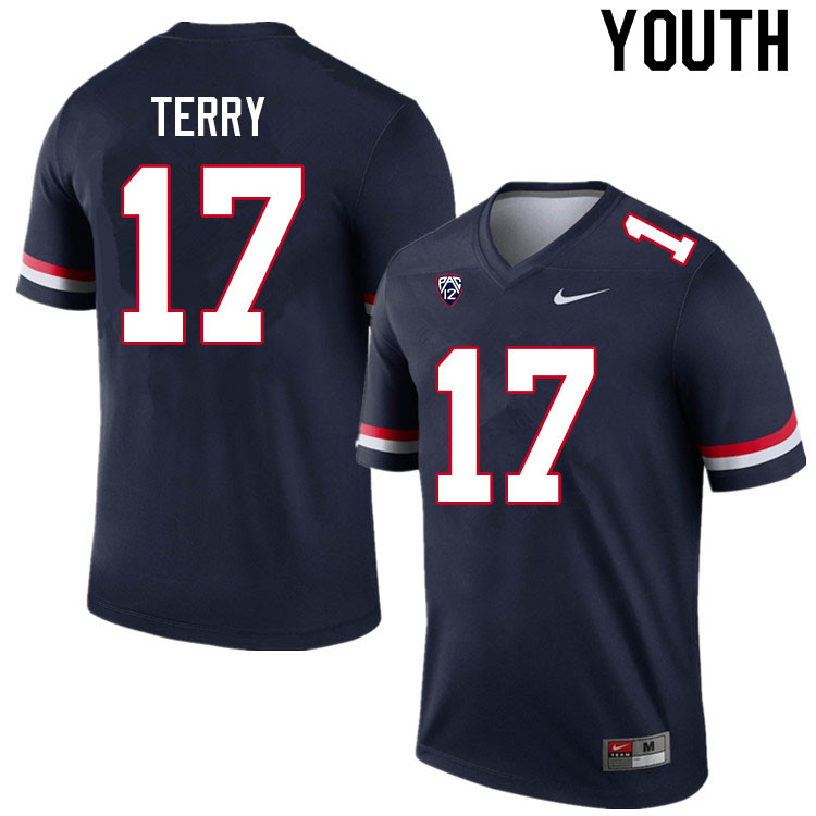 Youth #17 Regen Terry Arizona Wildcats College Football Jerseys Sale-Navy
